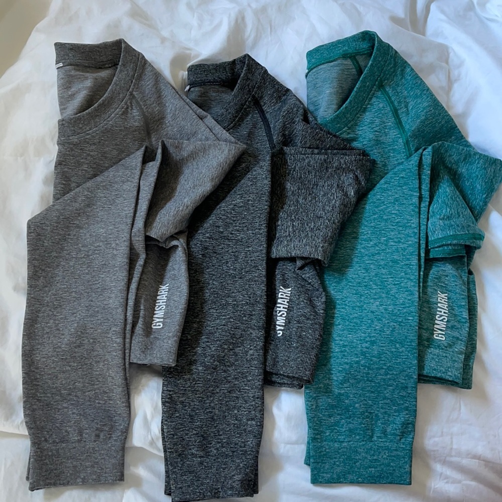 GYMSHARK MARL LONG SLEEVED CROPS